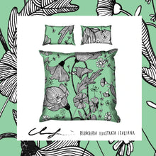 Carica l'immagine nel visualizzatore di Gallery, Copripiumone matrimoniale Fiori con sfondo verde