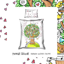 Carica l'immagine nel visualizzatore di Gallery, Copripiumone singolo 🌳 albero della musica 🎵 Pennuti Skizzati