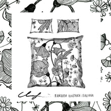 Carica l'immagine nel visualizzatore di Gallery, Copripiumone matrimoniale Fiori bianco e nero
