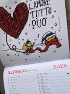 Calendario Pennuti Skizzati da parete 27x54cm
