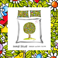 Copripiumone matrimoniale 🌳 Albero della primavera 🌷 Pennuti Skizzati