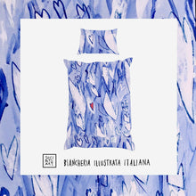 Carica l&#39;immagine nel visualizzatore di Gallery, Copripiumone singolo Cuori blu 💙 Susi Fois Art
