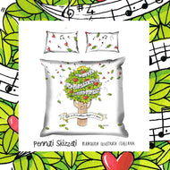 Copripiumone matrimoniale Sposi Pennuti Skizzati