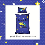 Copripiumone singolo Buona notte blu ⭐️ Pennuti Skizzati