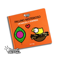 Libro per bambini stampatello pennuti skizzati pallino misterioso